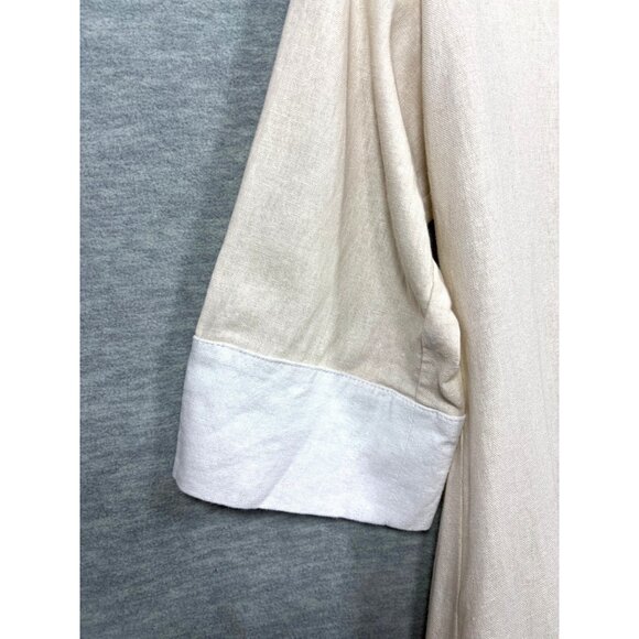 Cynthia Rowley Womens‎ Dress S Beige White Linen Blend - Picture 4 of 7